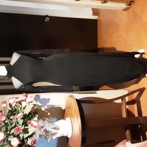 Elegant Black Long Sleeve Dress Spandex Vintage